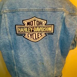 Harley Davidson patch Jean jacket oversized